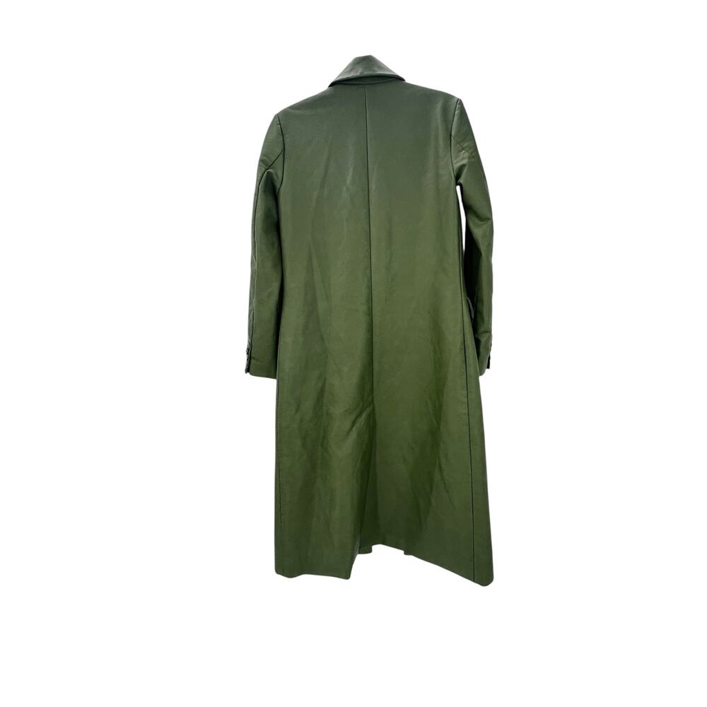 Free People Women's Trinity Faux Leather Trench Coat Long Sleeve Green Size XS - Picture 8 of 13
